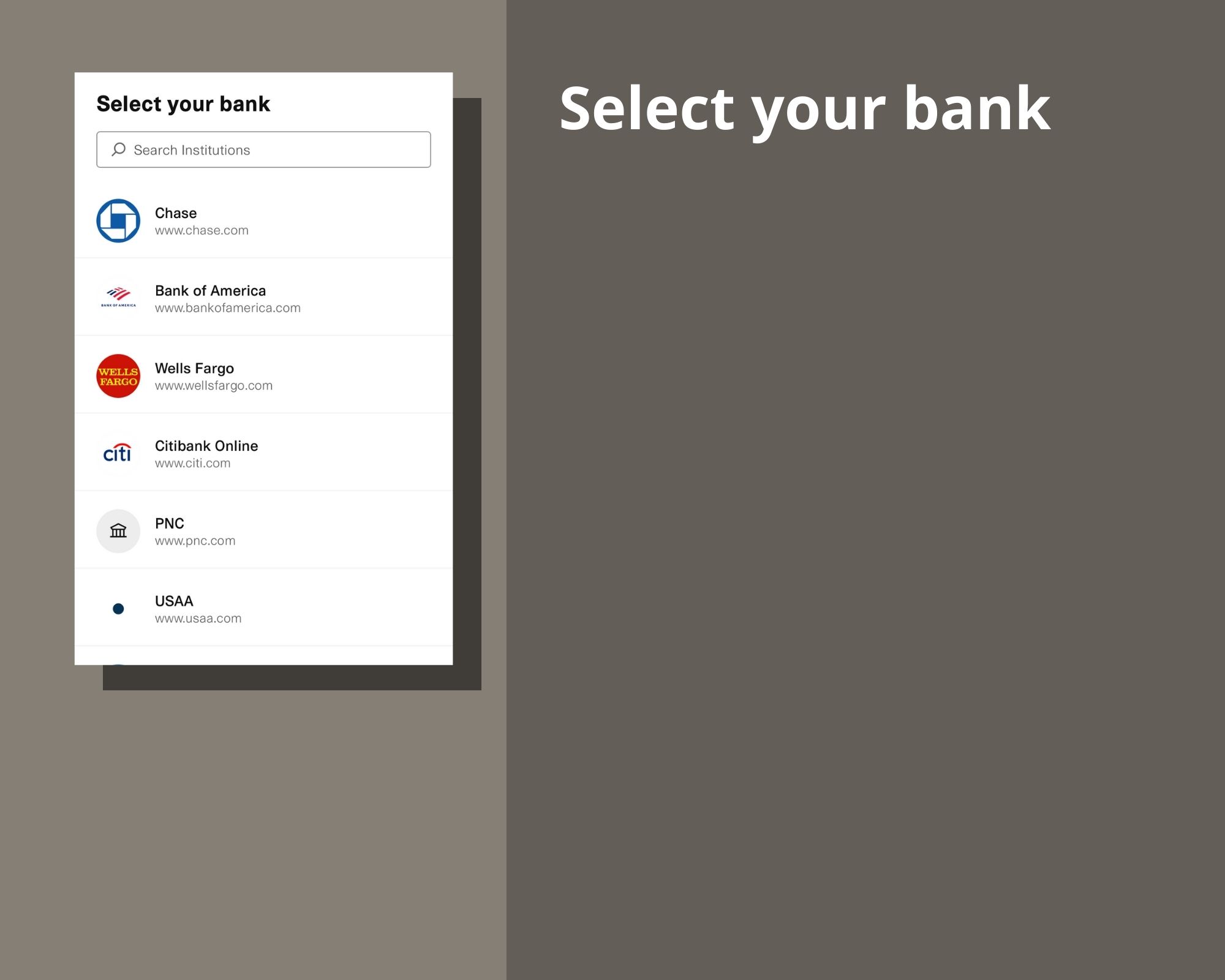 Select your bank