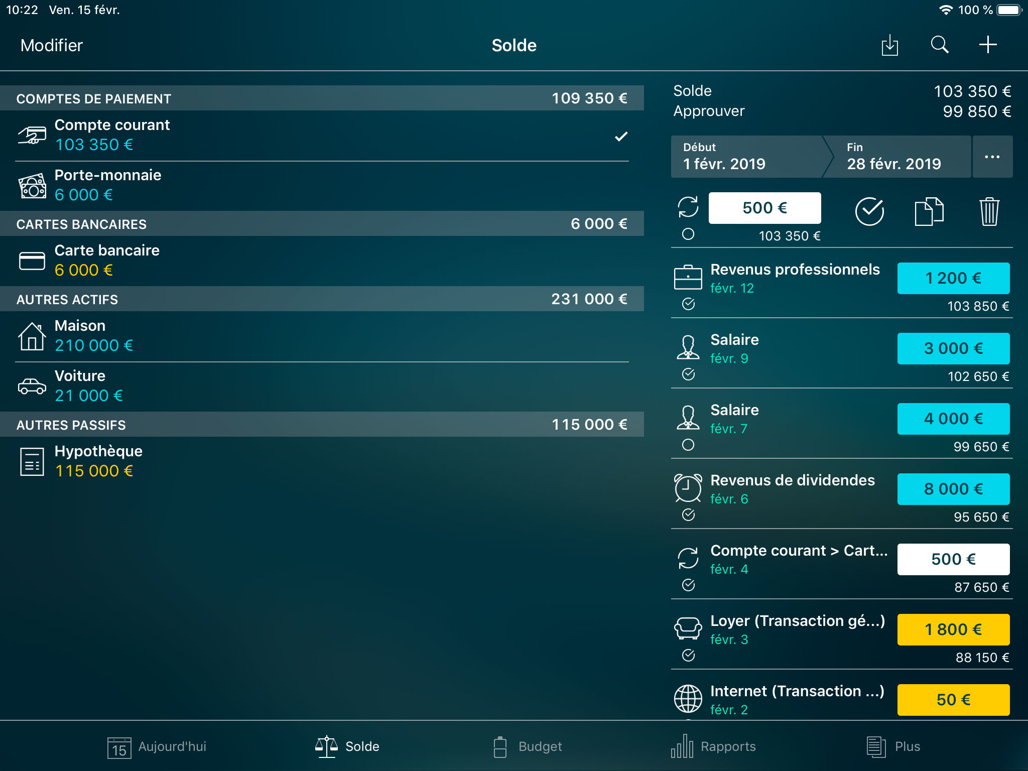 Money Tracker - Rapprochement de compte bancaire - iPad