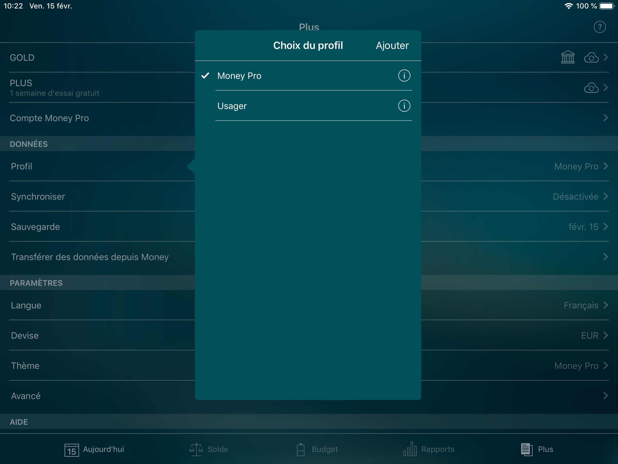 Money Tracker - Profils - iPad