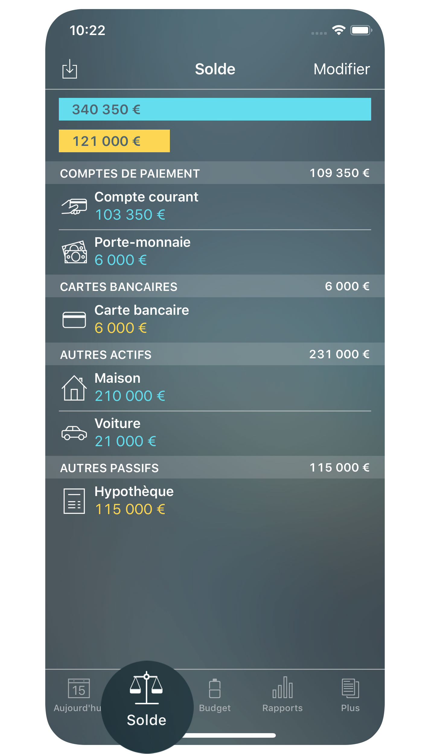 Money Tracker - Comptes - iPhone