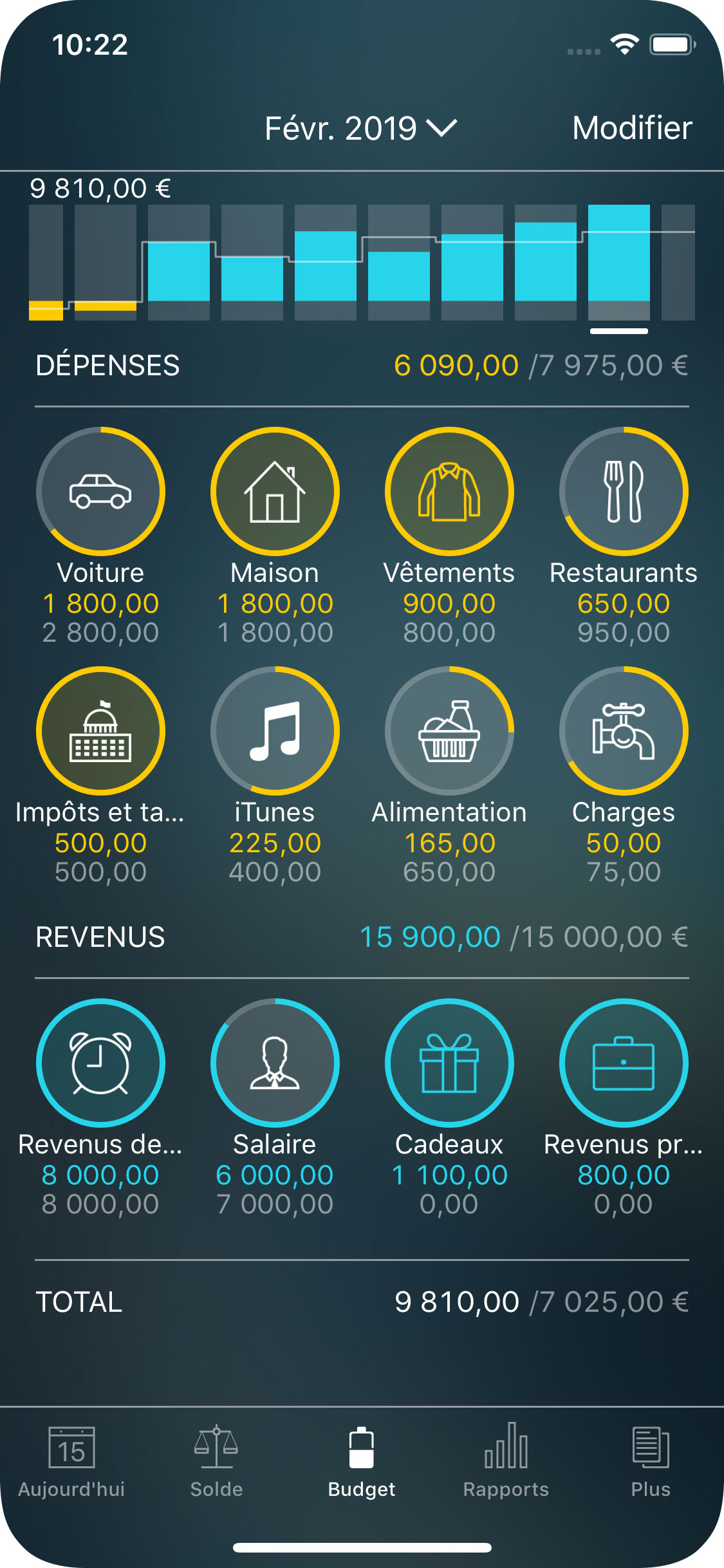 Money Tracker - Suivre un budget (widget Budget) - iPhone