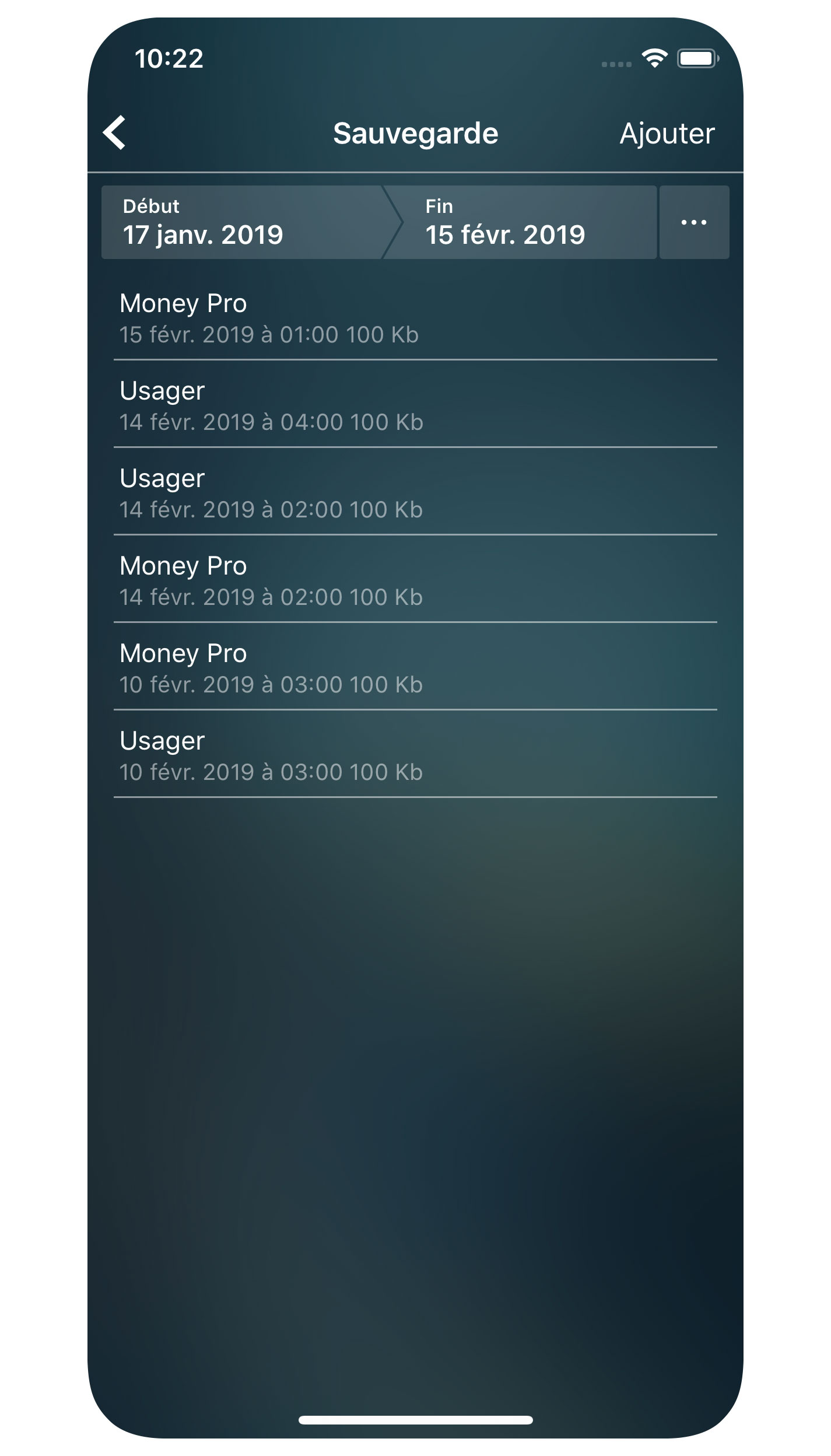 Money Tracker - Sauvegarde - iPhone