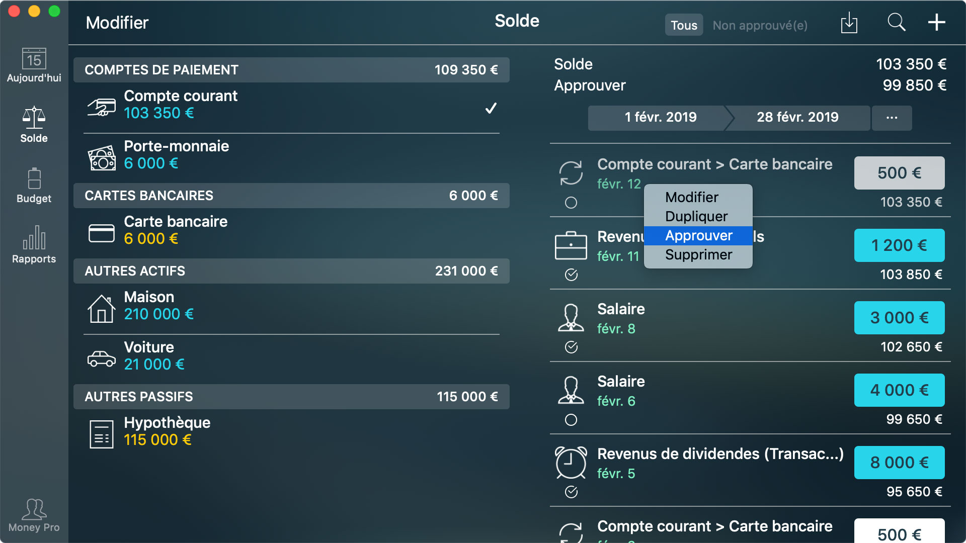 Money Tracker - Rapprochement de compte bancaire - Mac