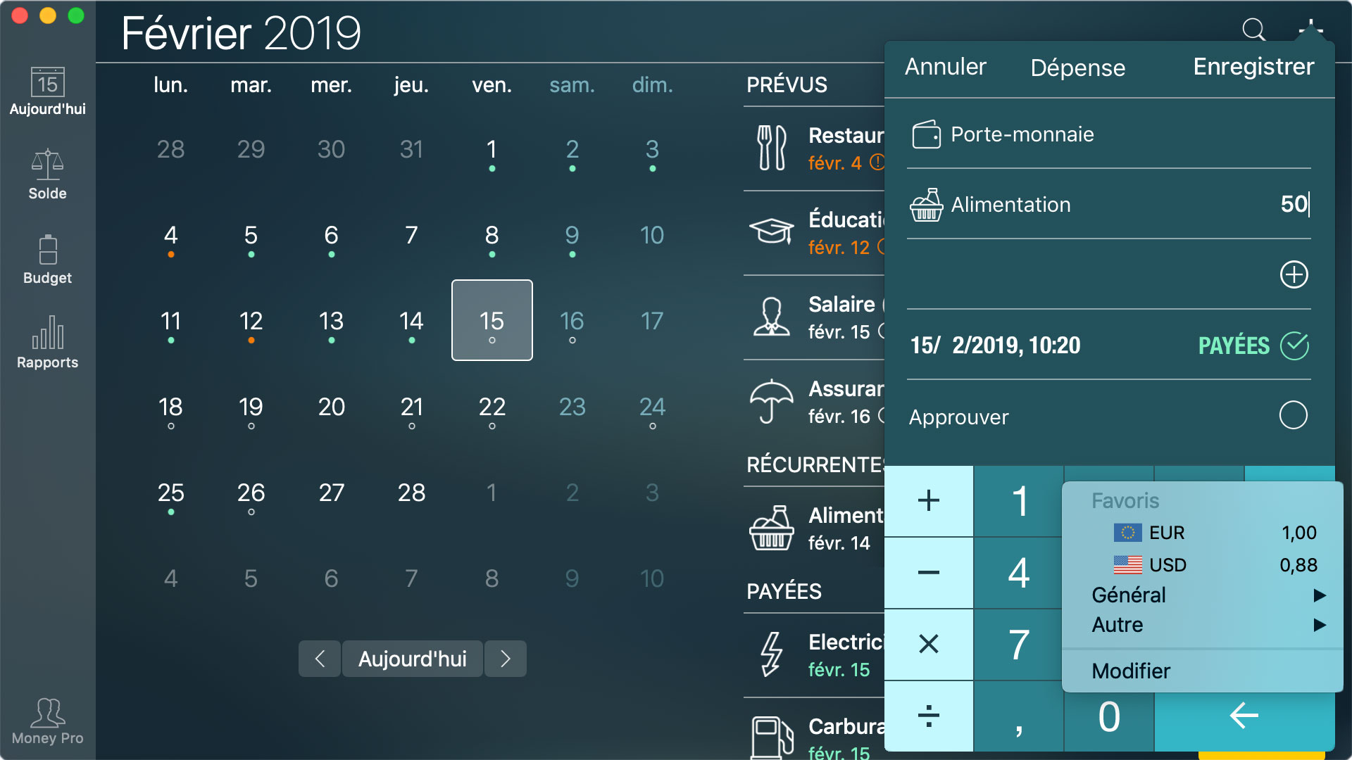Money Tracker - Convertisseur de devises - Mac