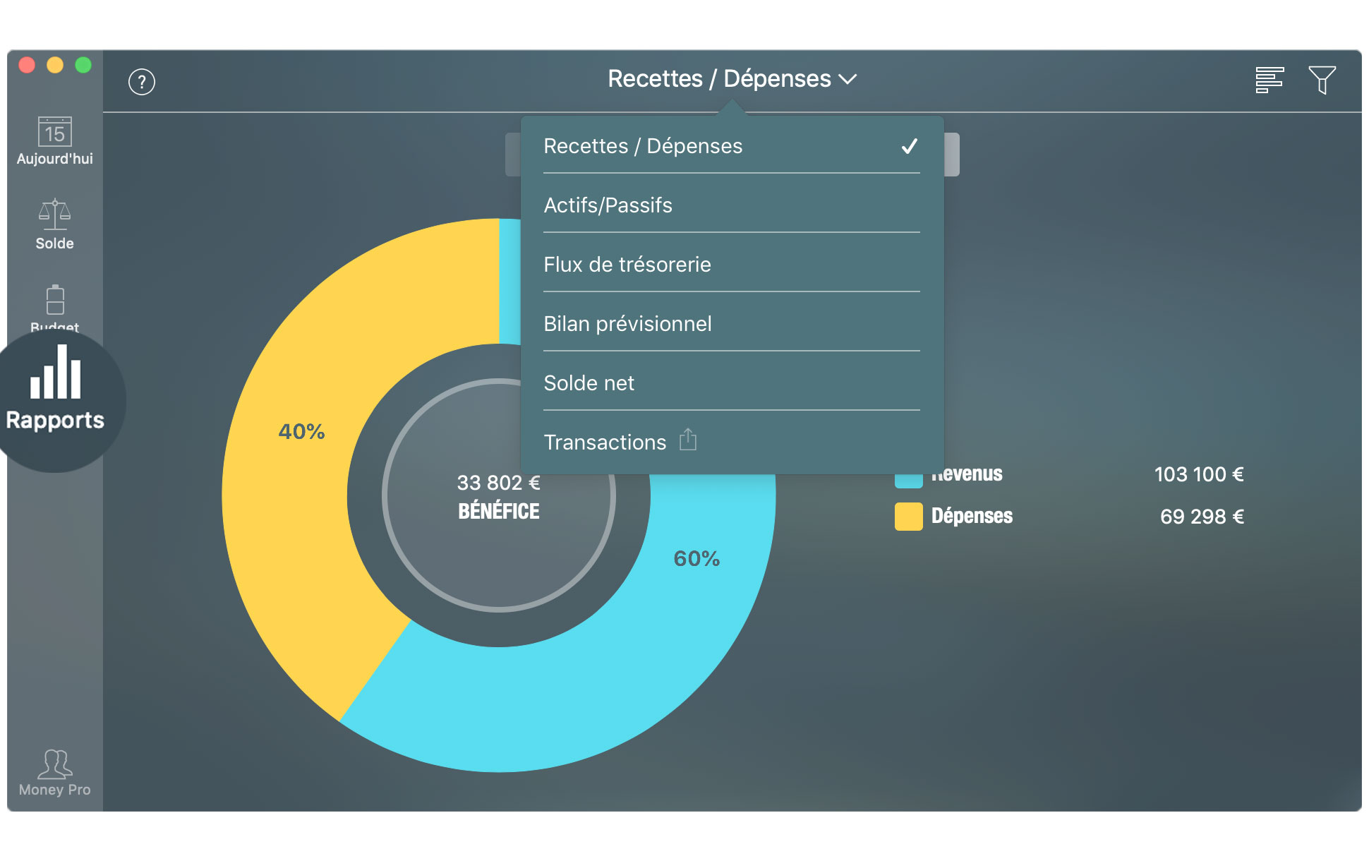 Money Tracker - Rapports - Mac