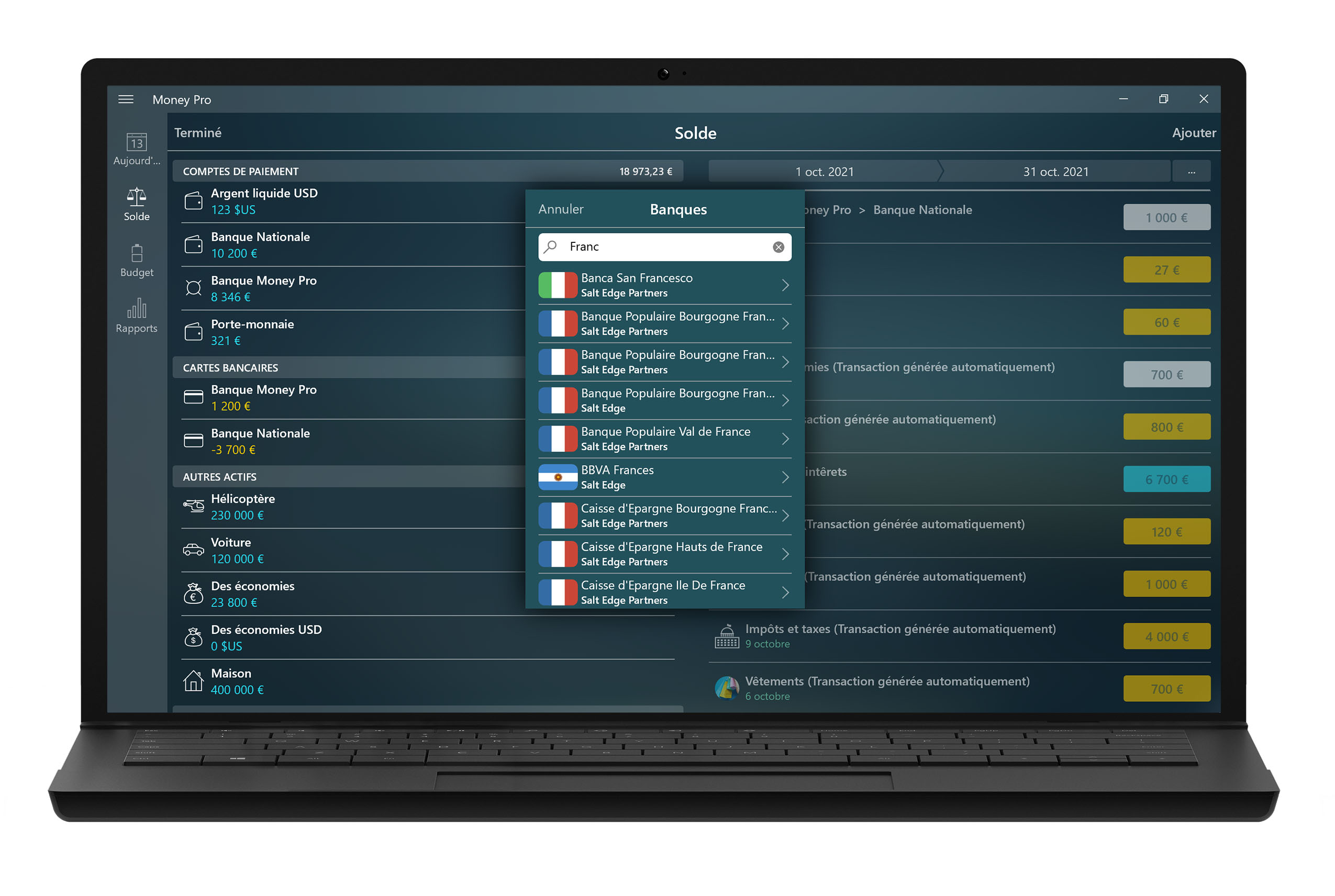 Money Tracker - Banque en ligne*
